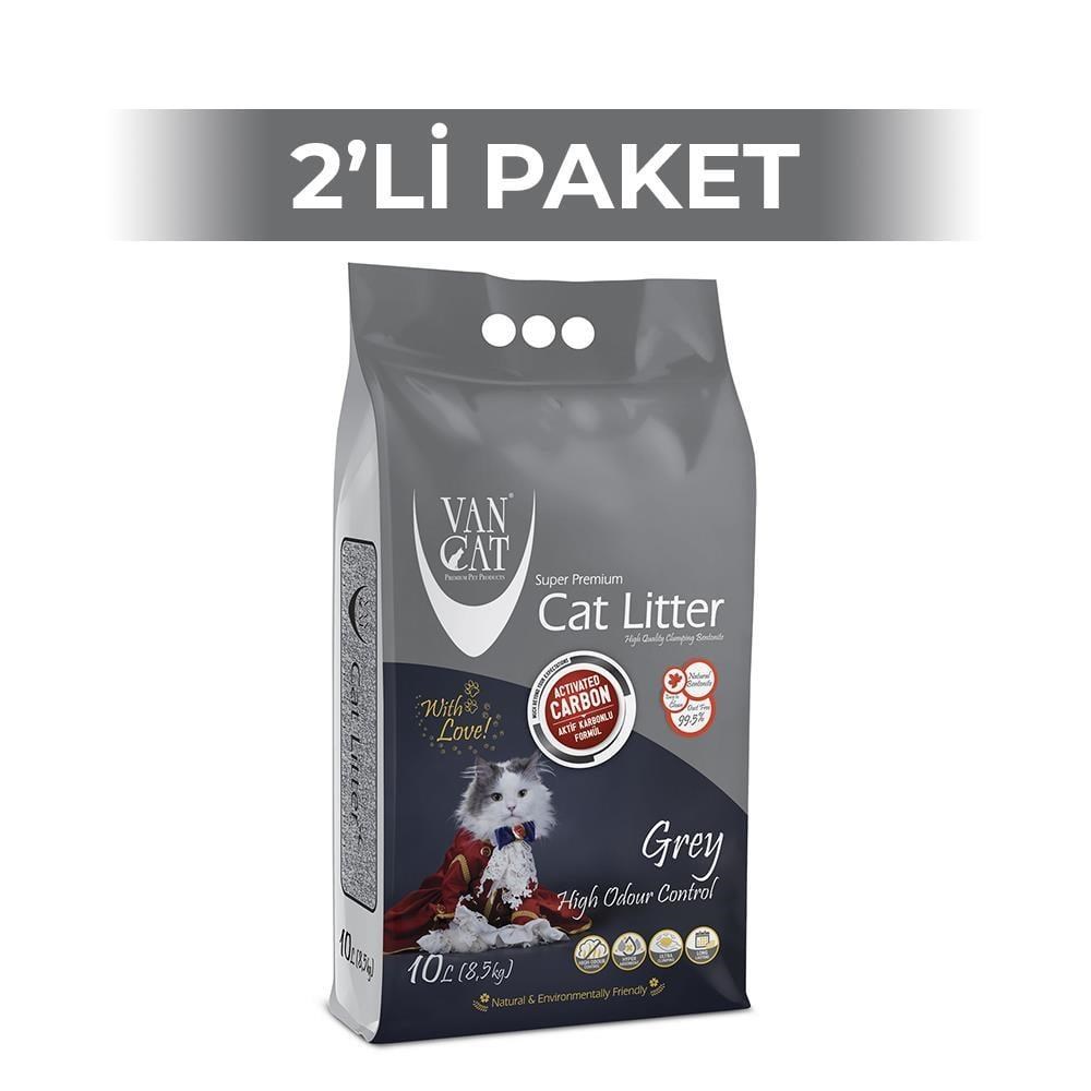 Vancat Aktif Karbon İnce Taneli Kedi Kumu 10 Lt (2 Adet)