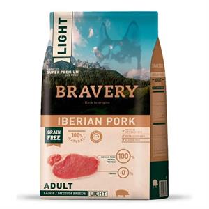 Bravery Tahılsız Iberya Domuzlu Light Büyük/Orta Irk Köpek Maması 4 Kg