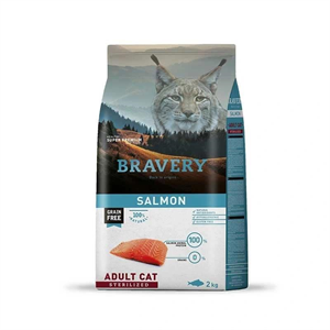 Bravery Tahılsız Somonlu Kısırlaştırılmış Yetişkin Kedi Maması 2 Kg