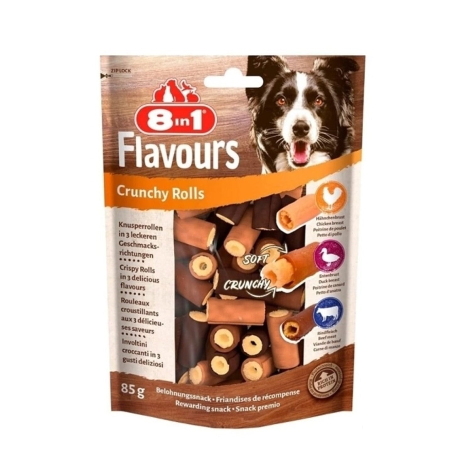 8in1 Flavours Crunchy Rolls Kıtır Köpek Ödülü 85gr