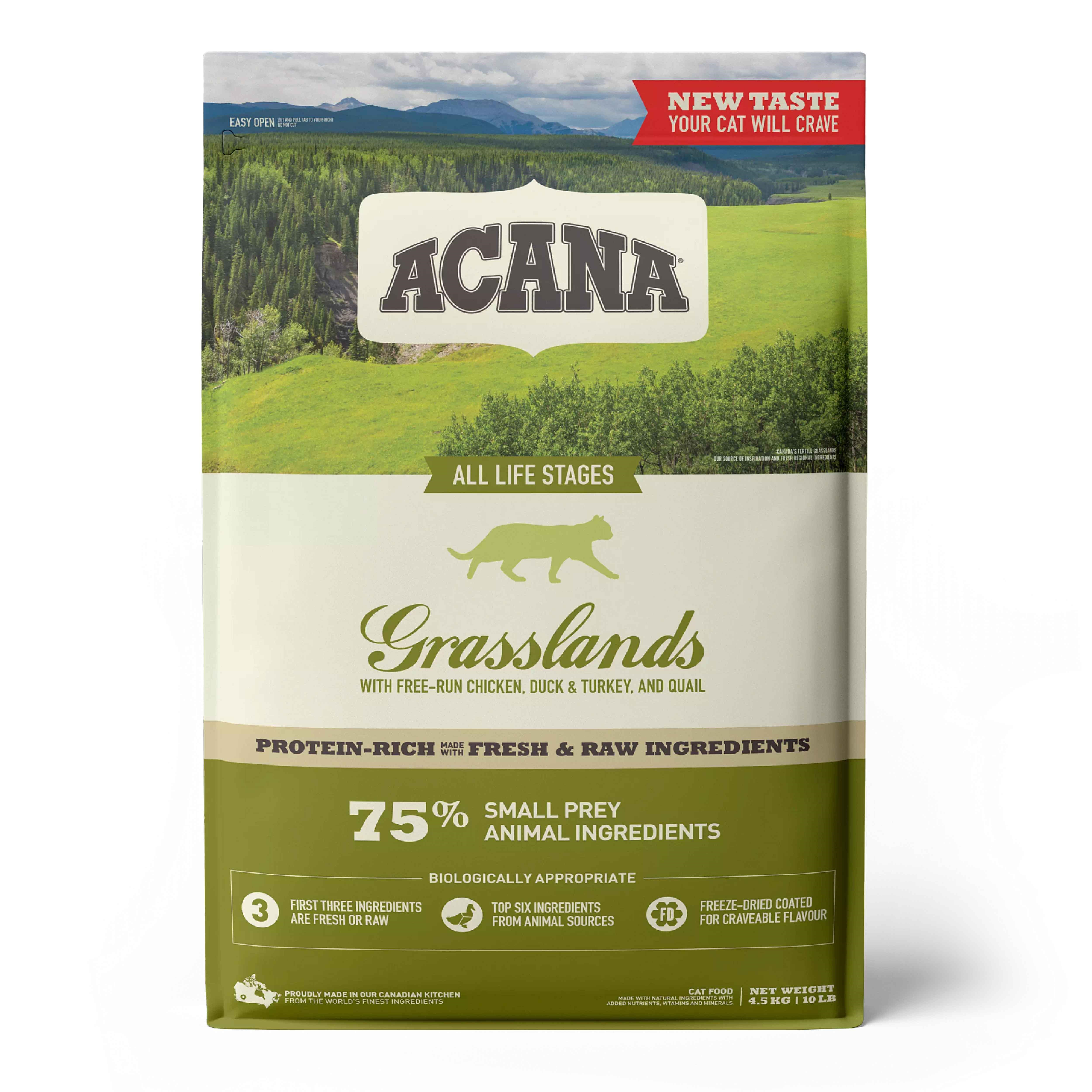 Acana Grasslands Tavuklu, Ördekli ve Hindili Tahılsız Kedi Maması 4,5 Kg