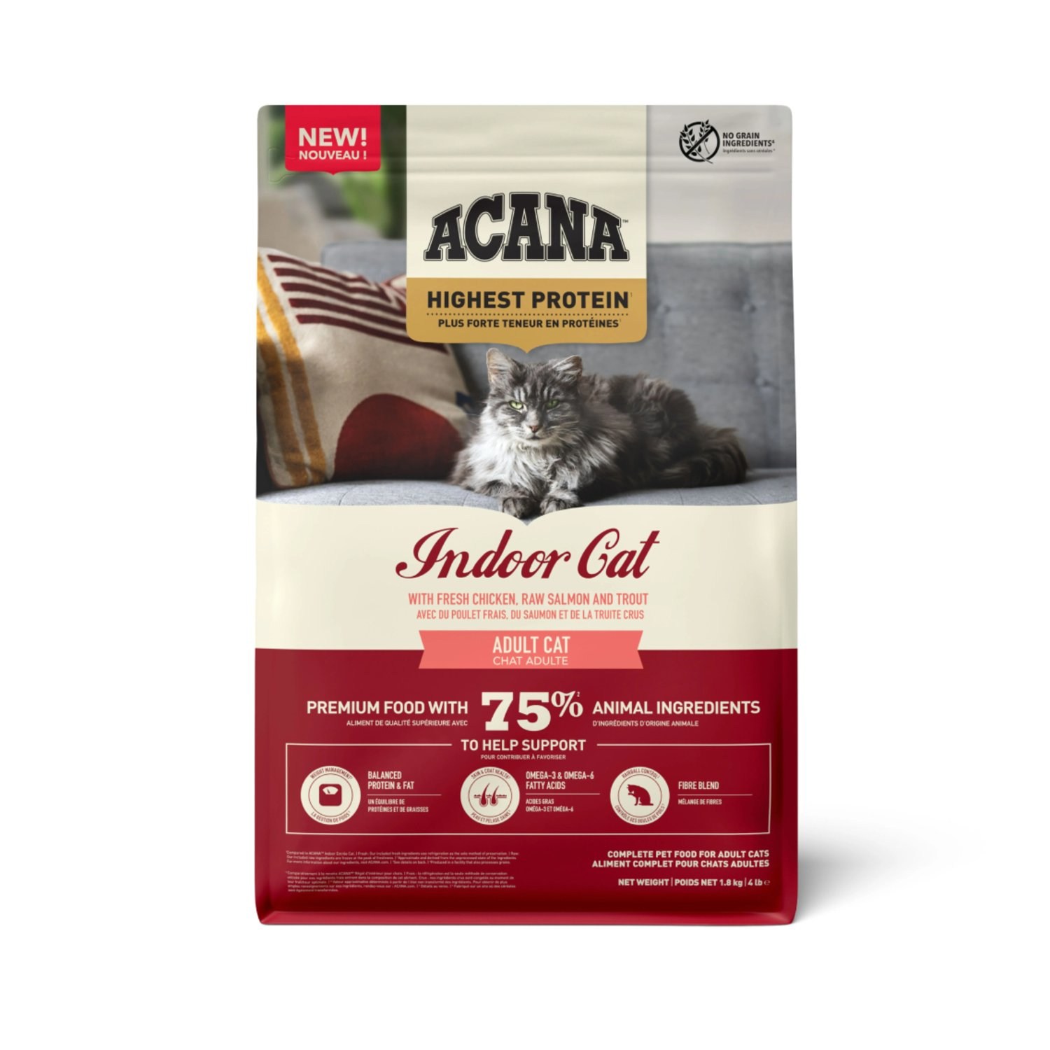 Acana Indoor Cat Tavuk ve Balıklı Kedi Maması 1,8 Kg