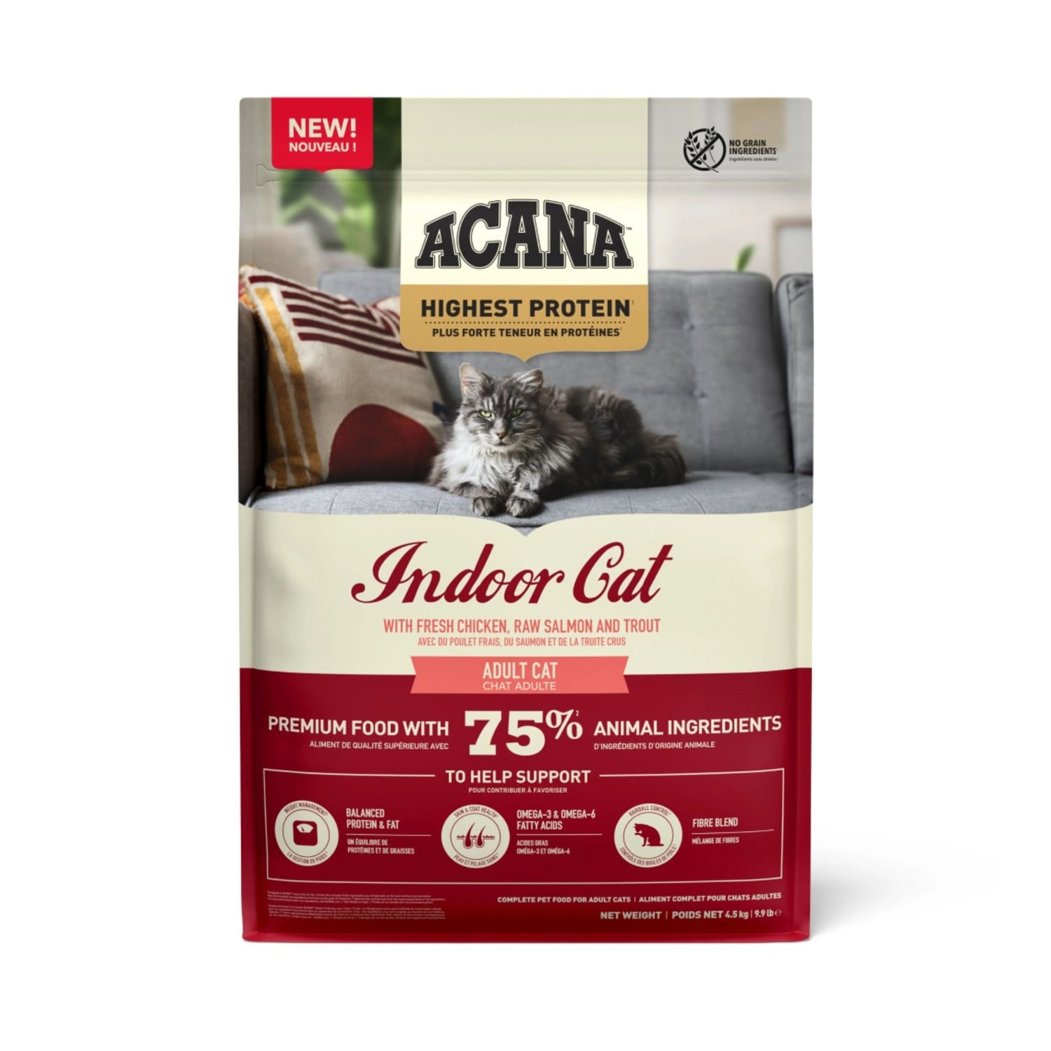 Acana Indoor Cat Tavuklu ve Balıklı Tahılsız Kedi Maması 4,5 Kg