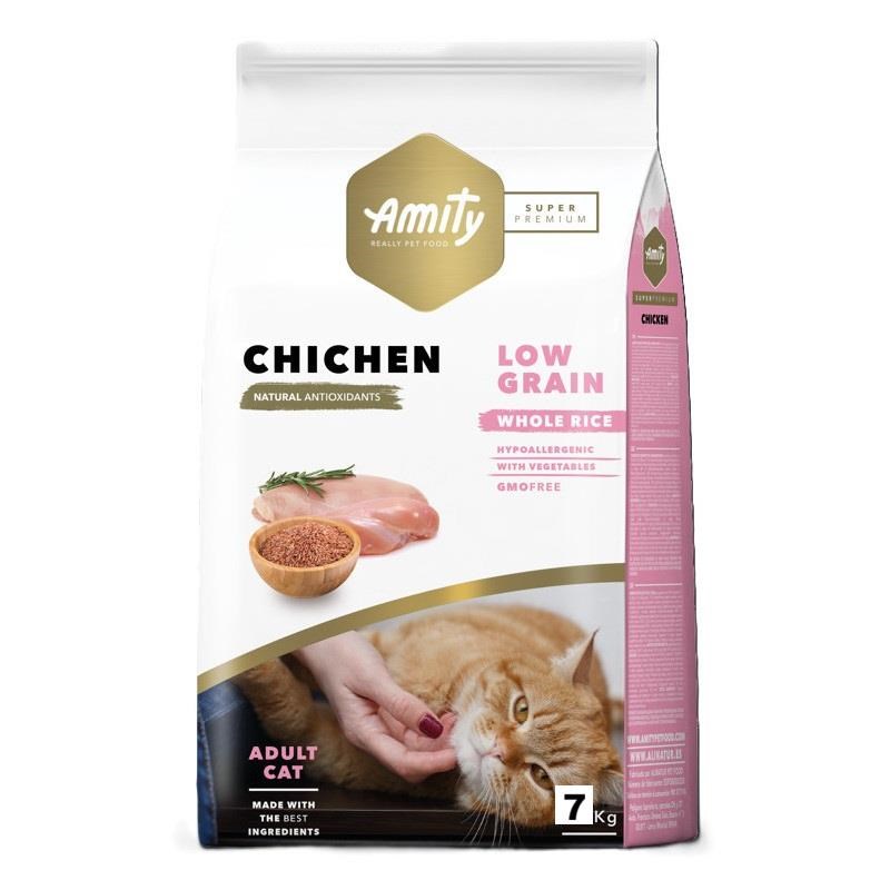 Amity Super Premium Tavuklu Düşük Tahıllı Yetişkin Kedi Maması 7 Kg