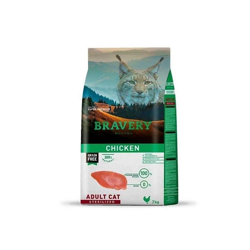 Bravery Tahılsız Tavuk Etli Kısırlaştırılmış Yetişkin Kedi Maması 7 Kg