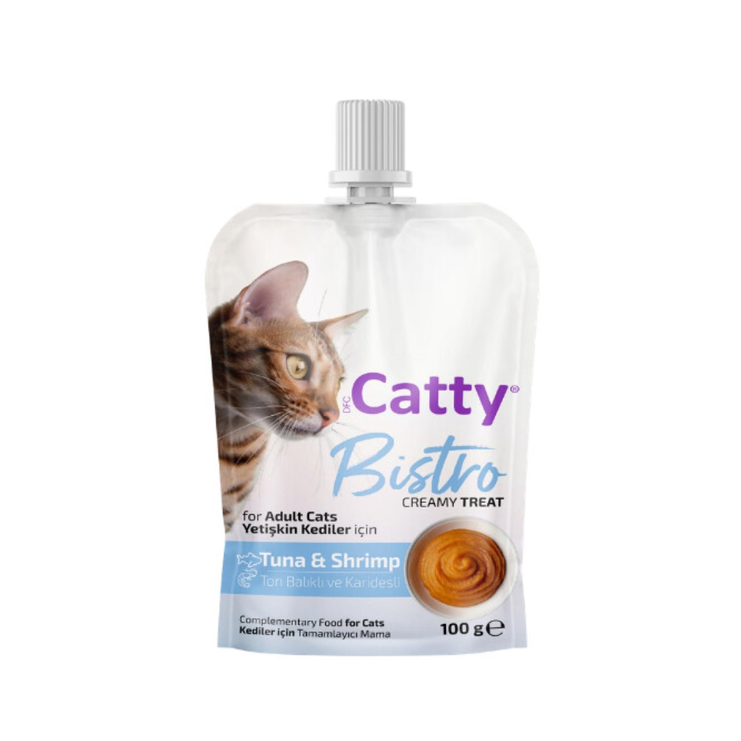 Catty Bistro Creamy Treat Ton Balıklı ve Karidesli Kedi Ödül Maması 100gr