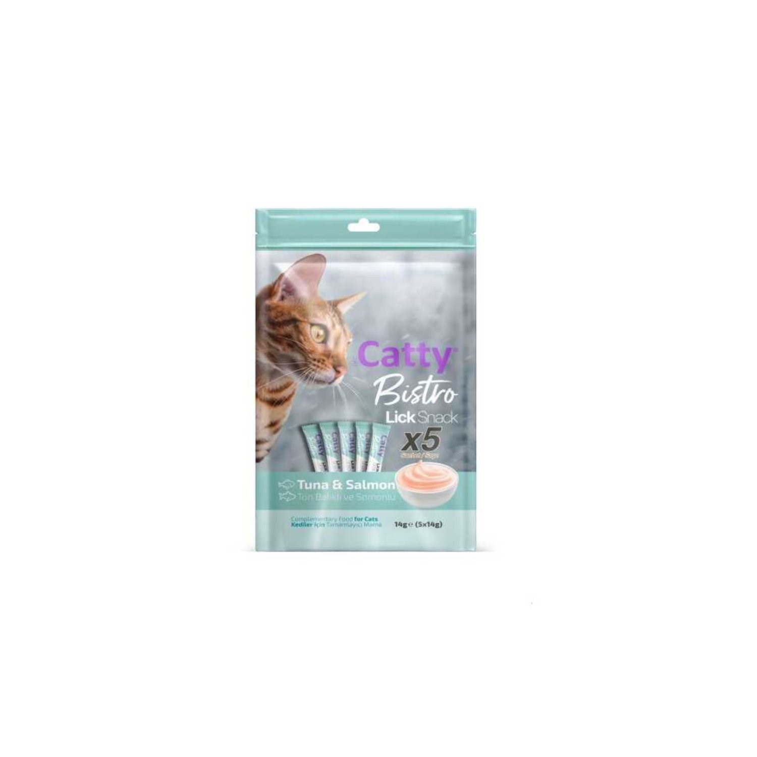Catty Bistro Ton Balıklı ve Somonlu Yetişkin Kedi Krema Ödülü 5 x 14 Gr