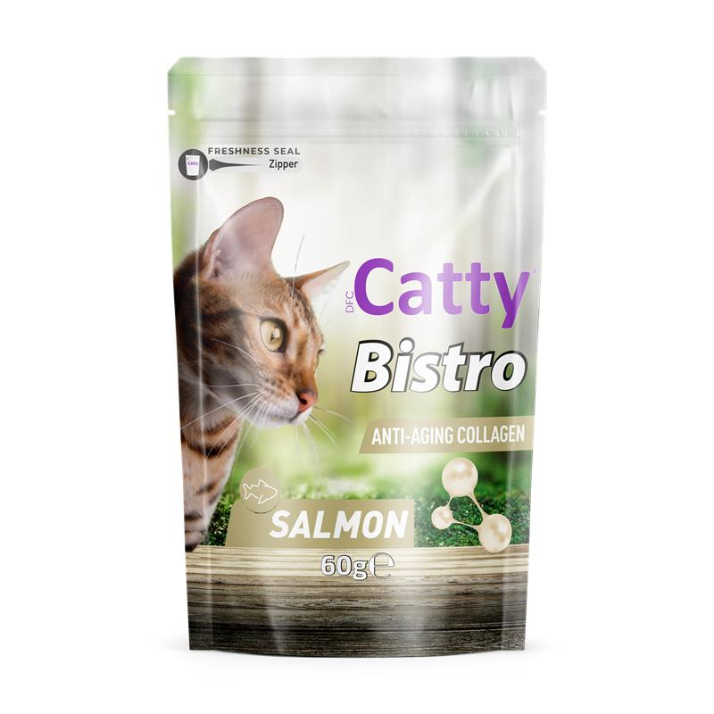 Catty Bistro Yaşlanma Karşıtı Kolajen Somonlu Kedi Ödül Maması (Anti Collagen) 60 Gr