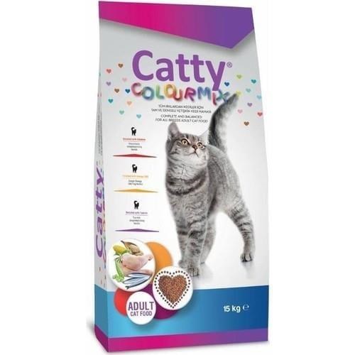 Catty Colourmix Yetişkin Kedi Maması Renkli Taneli Tavuklu 15 Kg