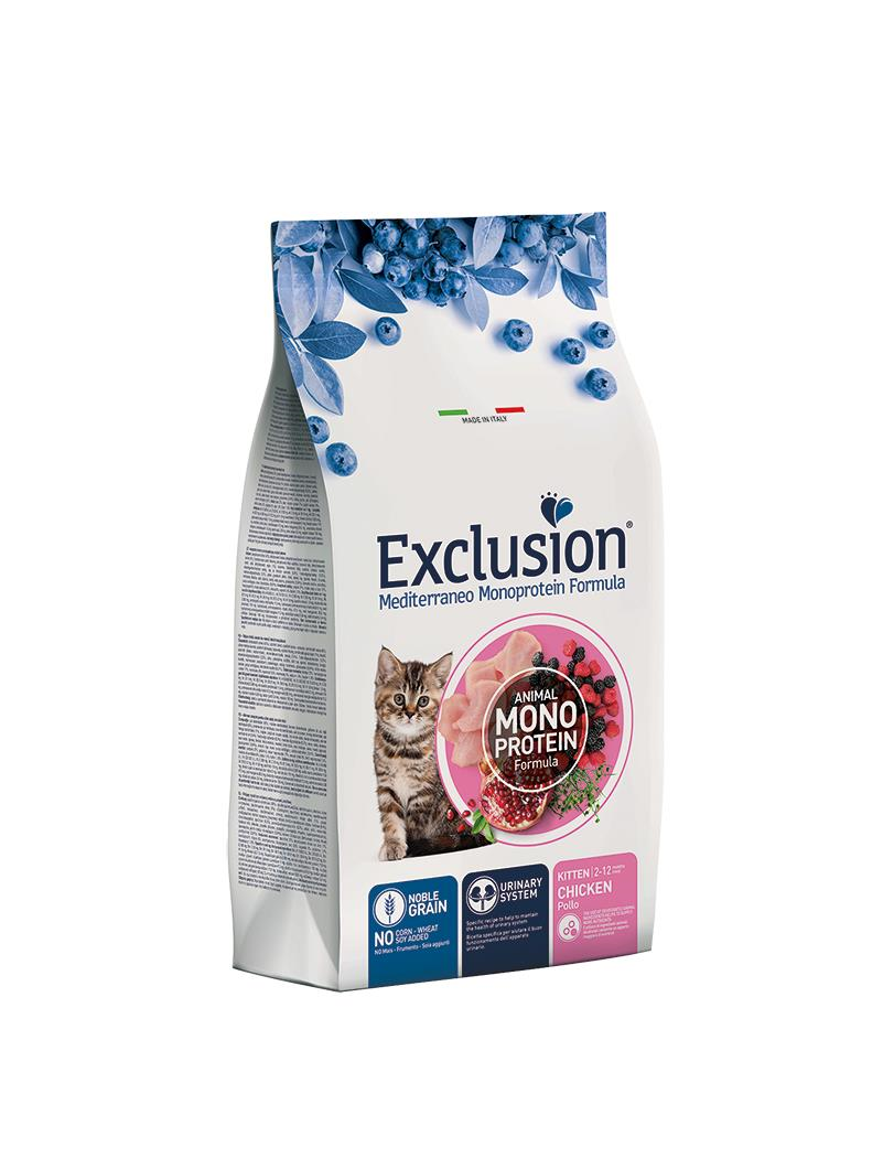 Exclusion Monoprotein Tavuklu Narlı ve Yaban Mersinli Düşük Tahıllı Yavru Kedi Maması 1,5 Kg