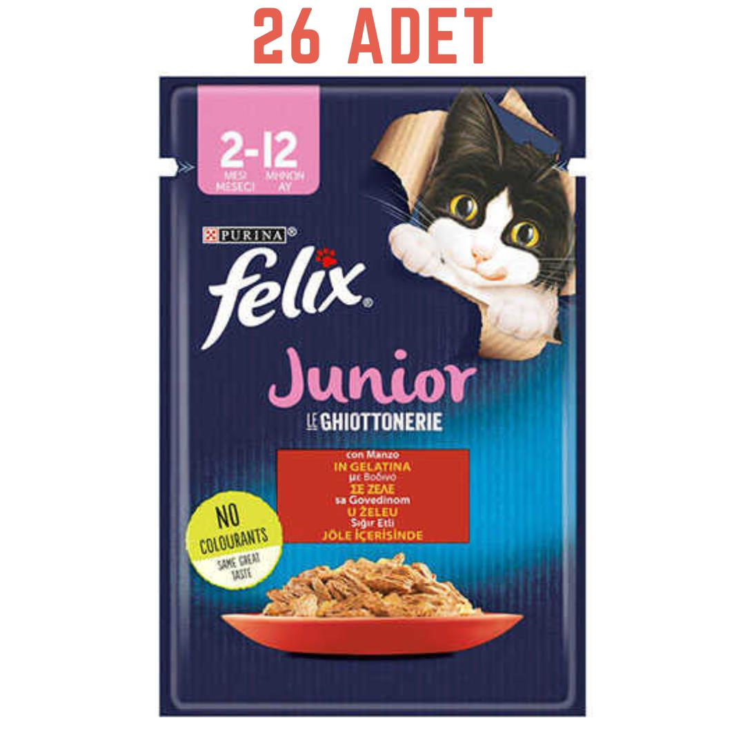 Felix Pouch Jöle İçinde Sığır Etli Yavru Kedi Konservesi 85 Gr (26 Adet)