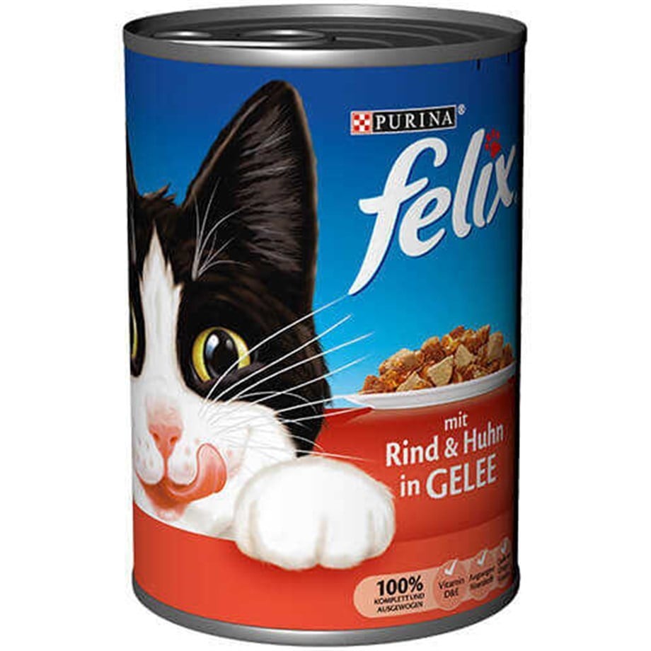 Felix Sığır Etli ve Tavuklu Konserve Kedi Maması 400 gr