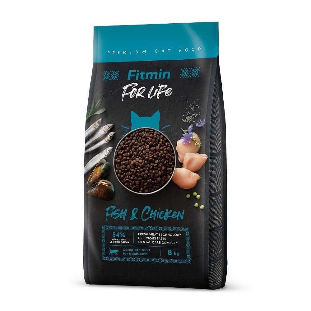 Fitmin For Life Balıklı ve Tavuklu Yetişkin Kedi Maması 8 Kg