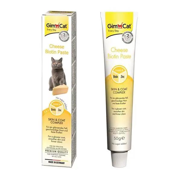 GimCat Deri ve Tüy Sağlığı için Peynirli Biyotin Kedi Macunu 50 Gr