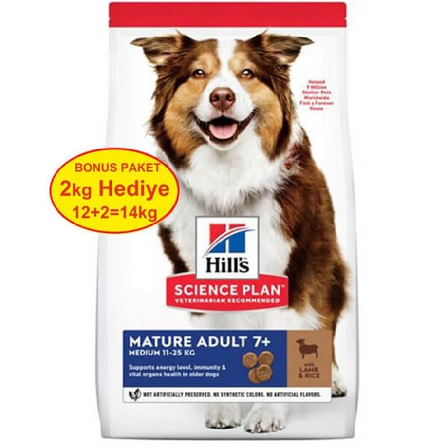 Hill's SCIENCE PLAN Light +7 Olgun Yetişkin Orta Irk Kuzulu ve Pirinçli Köpek Maması 14 Kg