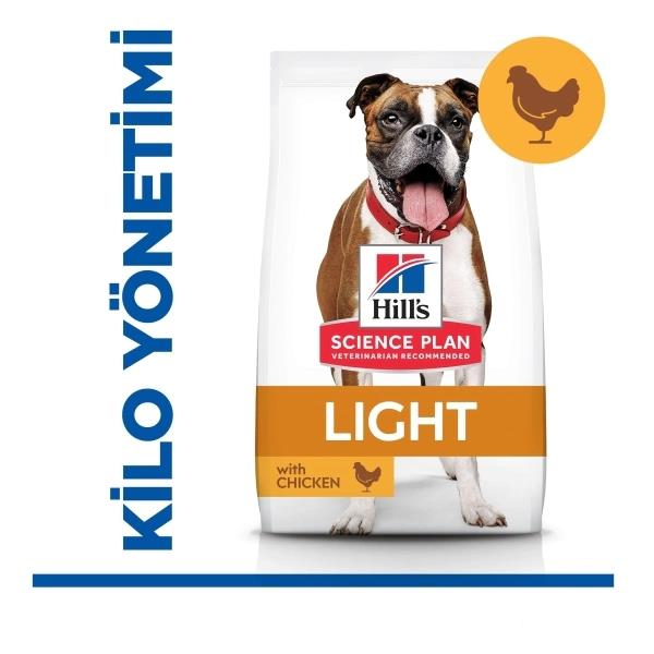 Hill's SCIENCE PLAN Light Tavuklu Orta Irk Yetişkin Köpek Maması 2,5 Kg