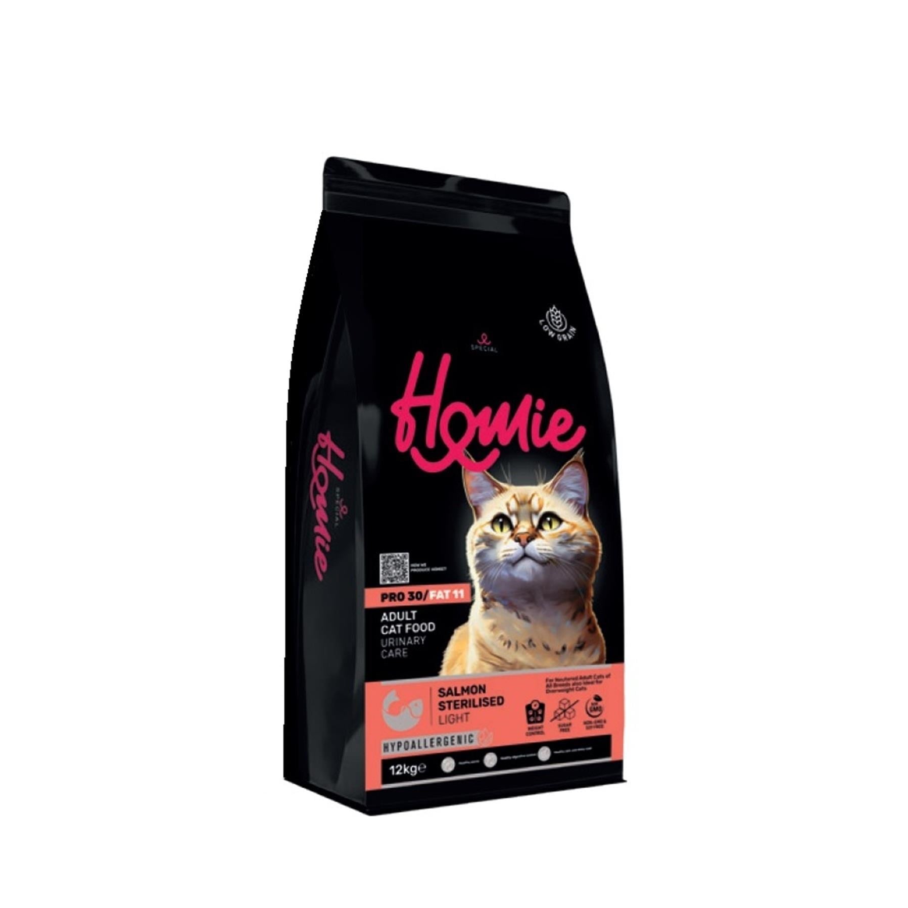 Homie Special Düşük Tahıllı Somonlu Kısırlaştırılmış Yetişkin Kedi Maması 12 Kg