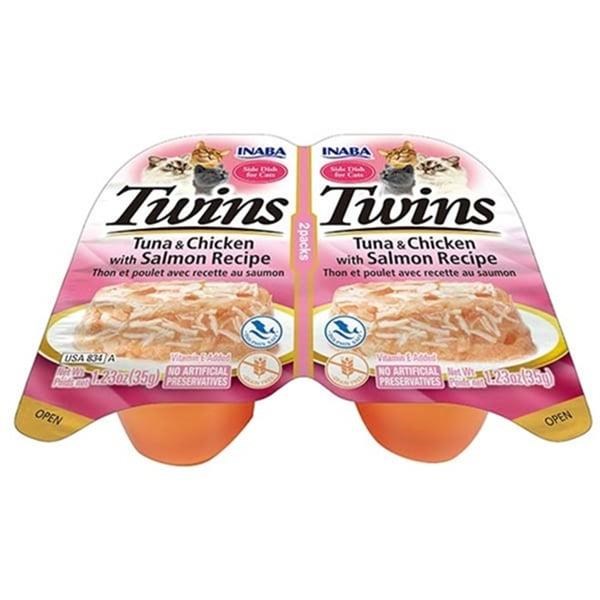 INABA Twins Jöle İçinde Ton Balıklı Somonlu ve Tavuklu Kedi Konservesi 35 Gr (2'li)