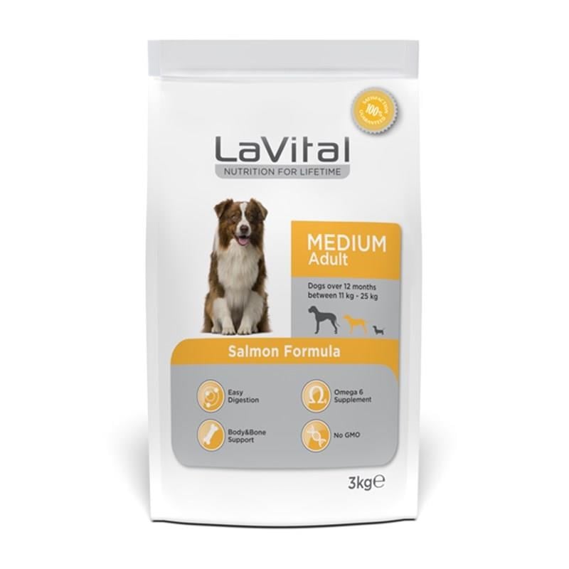 LaVital Somonlu Orta Irk Yetişkin Köpek Maması 3 Kg