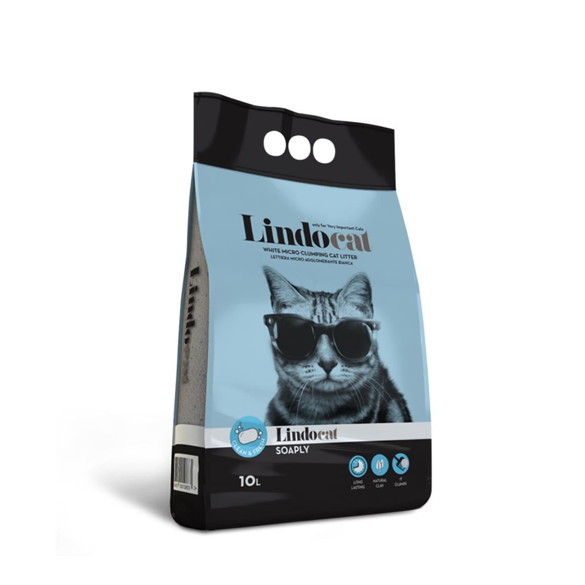 Lindocat Marsilya Sabun Kokulu Topaklanan İnce Taneli Bentonit Kedi Kumu 10 Lt