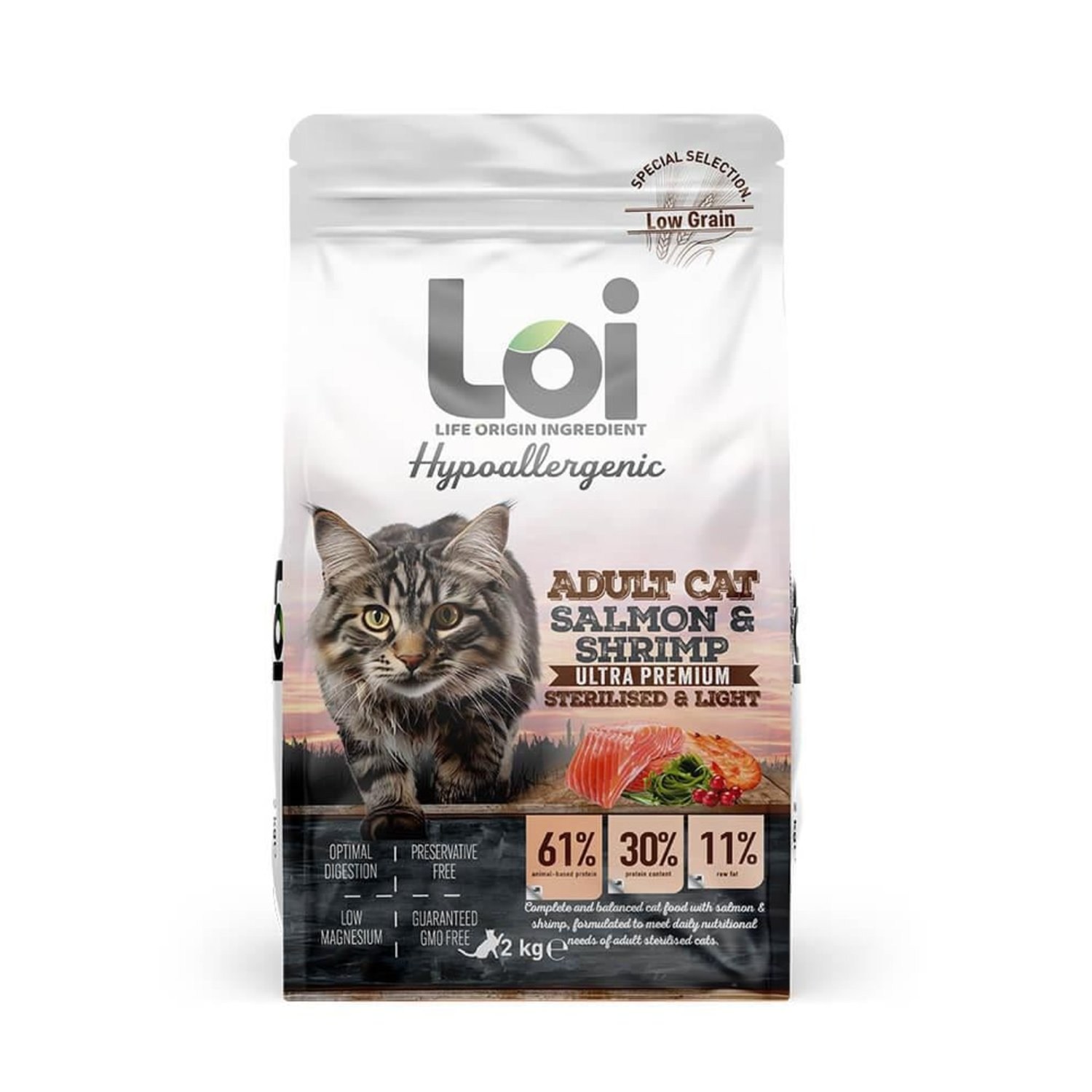 Loi Somon ve Karidesli Kısırlaştırılmış Yetişkin Kedi Maması 2 Kg