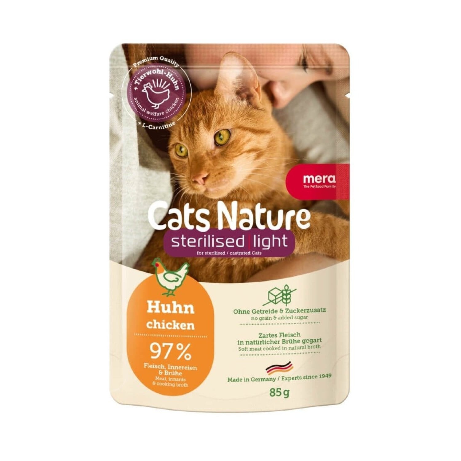 Mera Cats Nature Tavuklu Pouch Kısırlaştırılmış Yetişkin Konserve Kedi Maması 85 Gr
