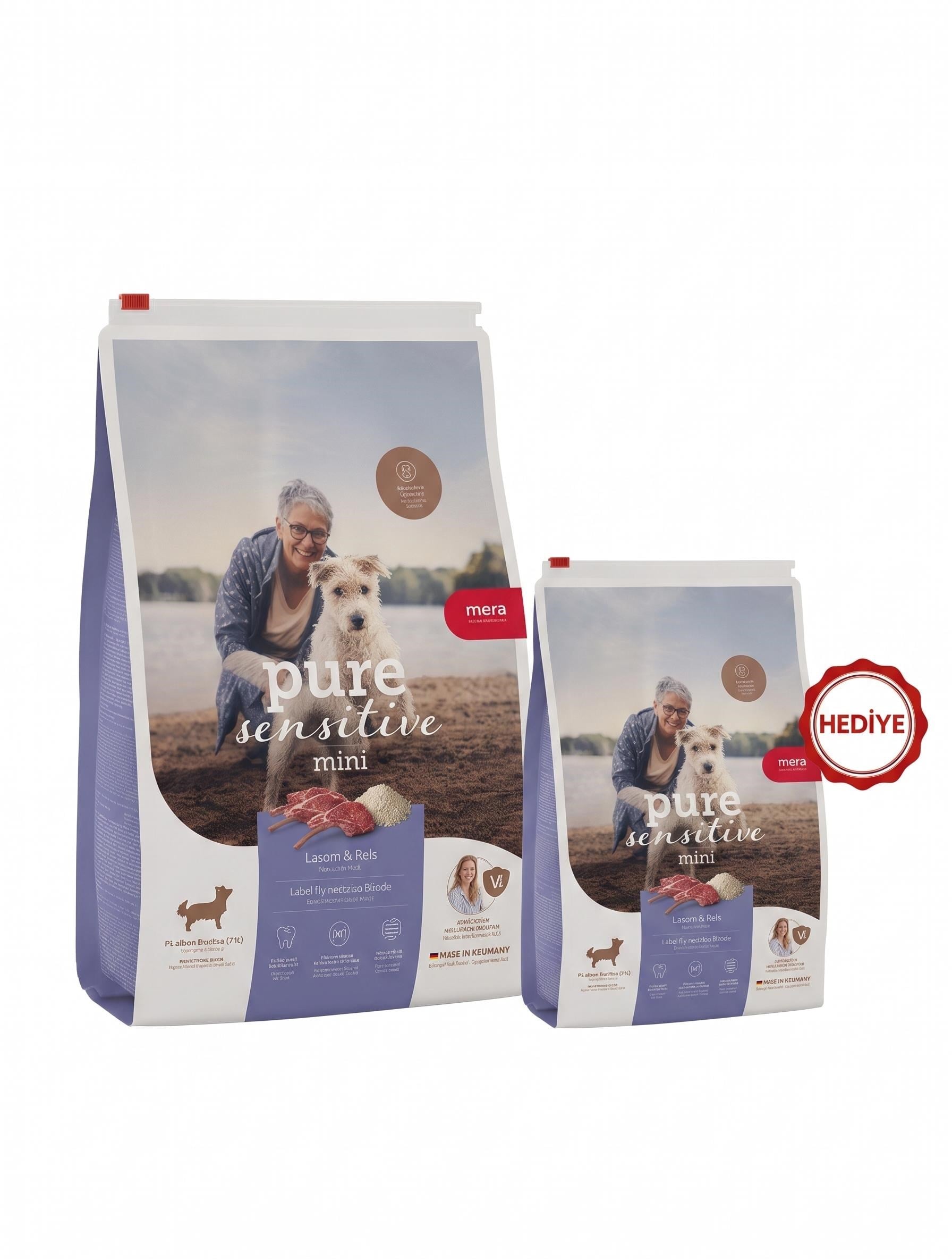 Mera Pure Sensitive Kuzulu Mini Yetişkin Köpek Maması 4 Kg + 1 Kg HEDİYE!