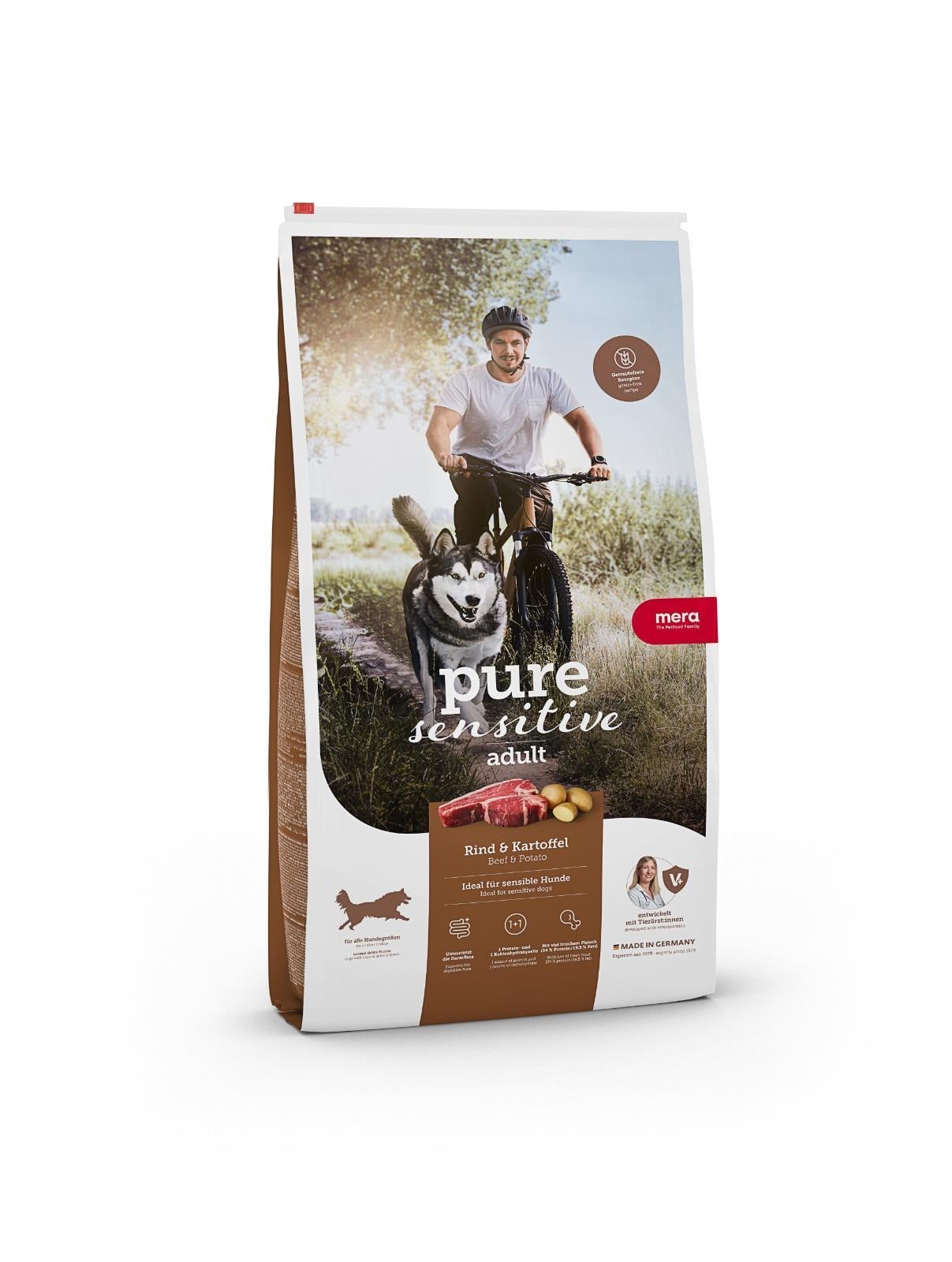 Mera Pure Sensitive Tahılsız Taze Sığır Etli ve Patatesli Yetişkin Köpek Maması 12,5 Kg
