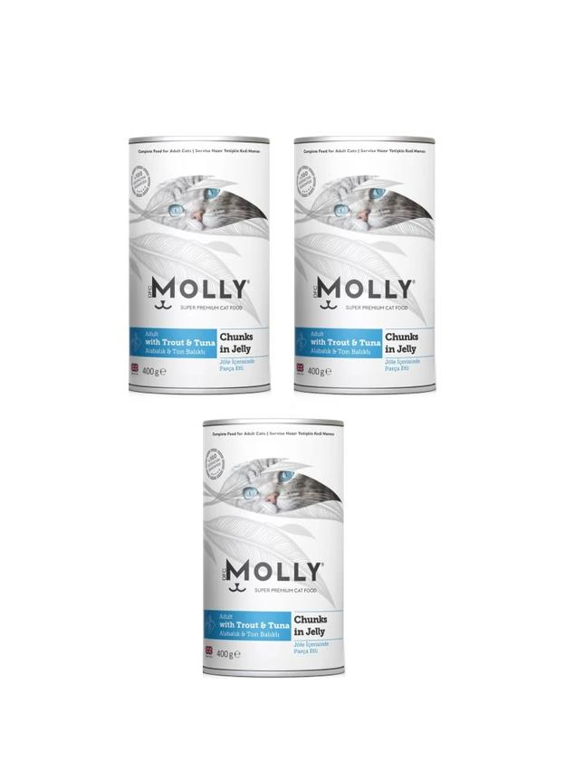 Molly Konserve Yetişkin Kedi Jöleli Balıklı 400 Gr (3 Adet)