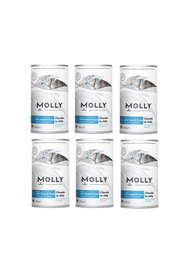 Molly Konserve Yetişkin Kedi Jöleli Balıklı 400 Gr (6 Adet)