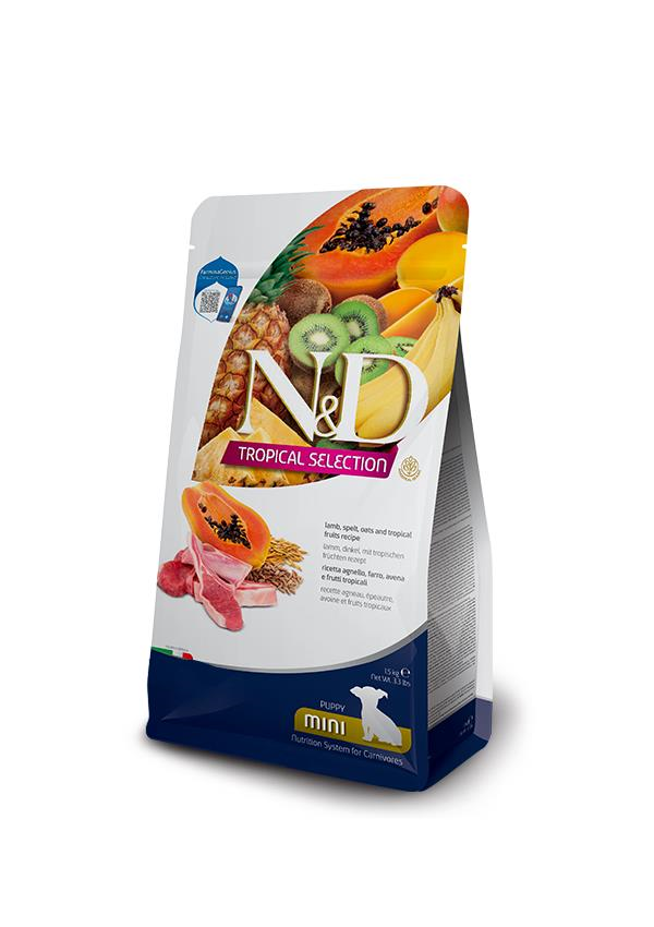 N&D Tropical Selection Kuzu Etli ve Tropikal Meyveli Mini Irk Yavru Köpek Maması 1,5 Kg
