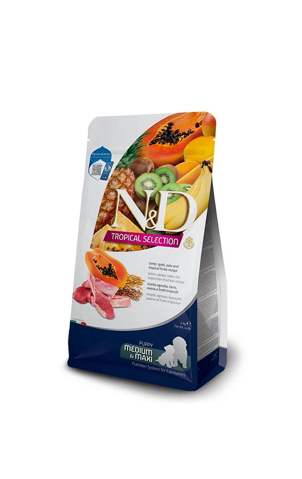 N&D Tropical Selection Kuzu Etli ve Tropikal Meyveli Orta ve Büyük Irk Yavru Köpek Maması 10 Kg