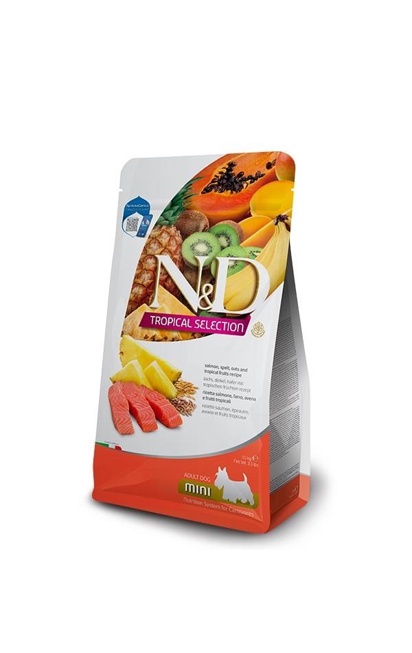 N&D Tropical Selection Somonlu ve Tropikal Meyveli Mini Irk Yetişkin Köpek Maması 5 Kg