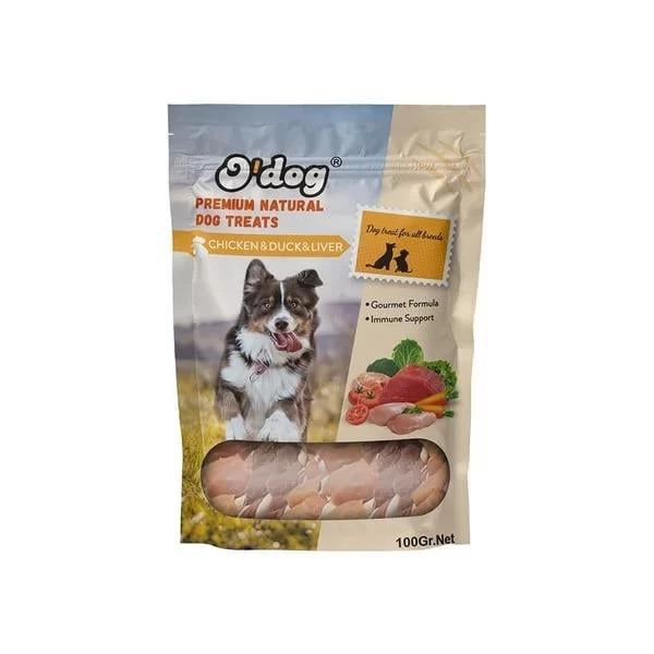 O'dog Tavuk Etli Tavuk, Ördek, Ciğerli Çubuk Köpek Ödülü 100 Gr 10'lu Paket