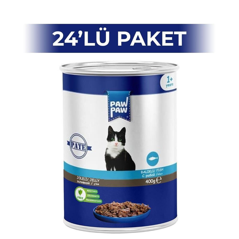 Paw Paw Jelly Balıklı Yetişkin Kedi Konserve Maması 400 Gr 24 Adet