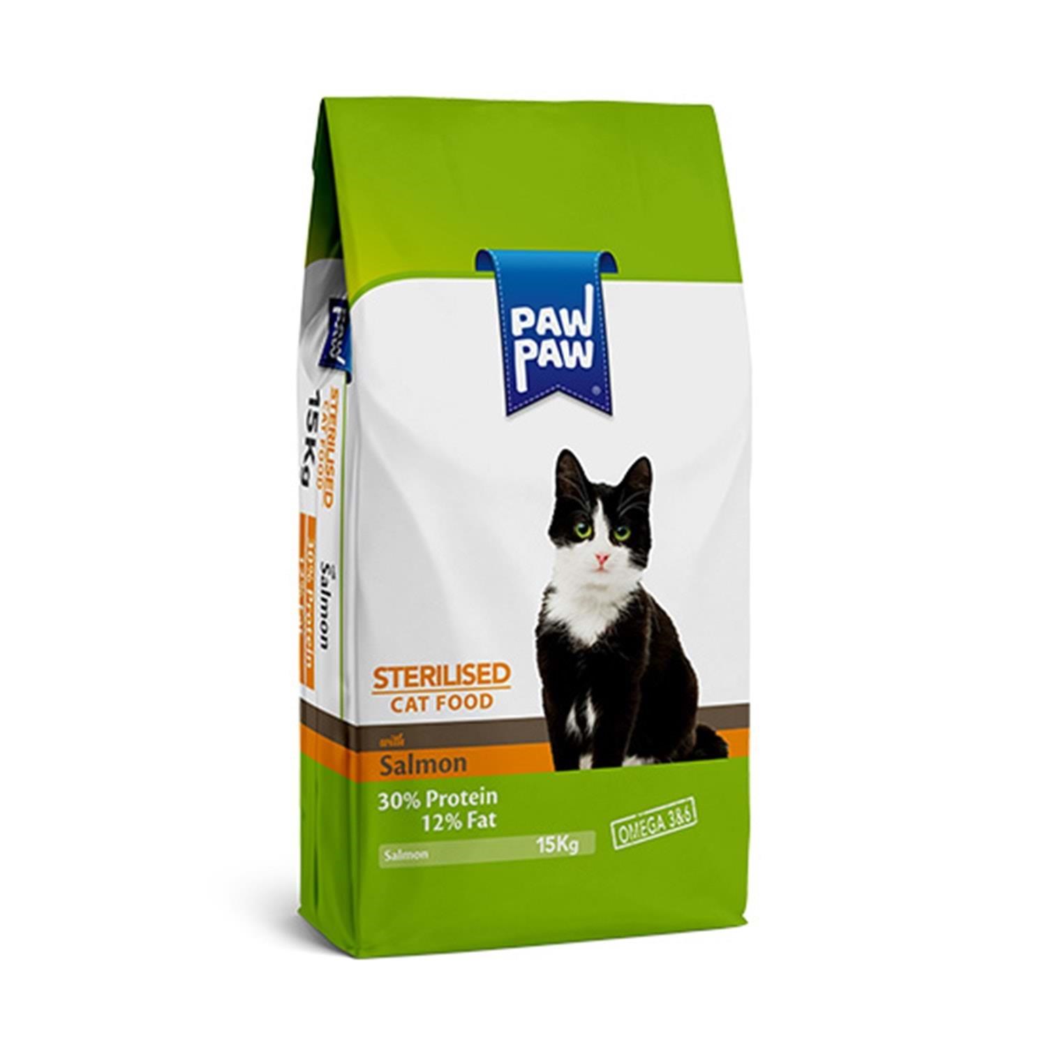Paw Paw Yetişkin Kedi Maması Steril - Somonlu 15 Kg