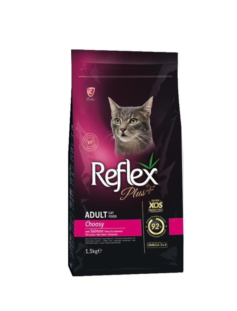 Reflex Plus Choosy Seçici Kediler için Somonlu Yetişkin Kedi Maması 1,5 Kg