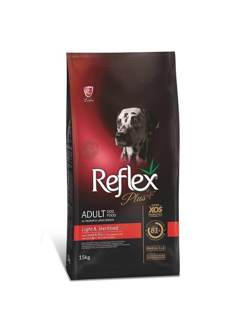 Reflex Plus Light Tüm Irklar için Kuzu Etli ve Pirinçli Kısırlaştırılmış Köpek Maması 15 Kg