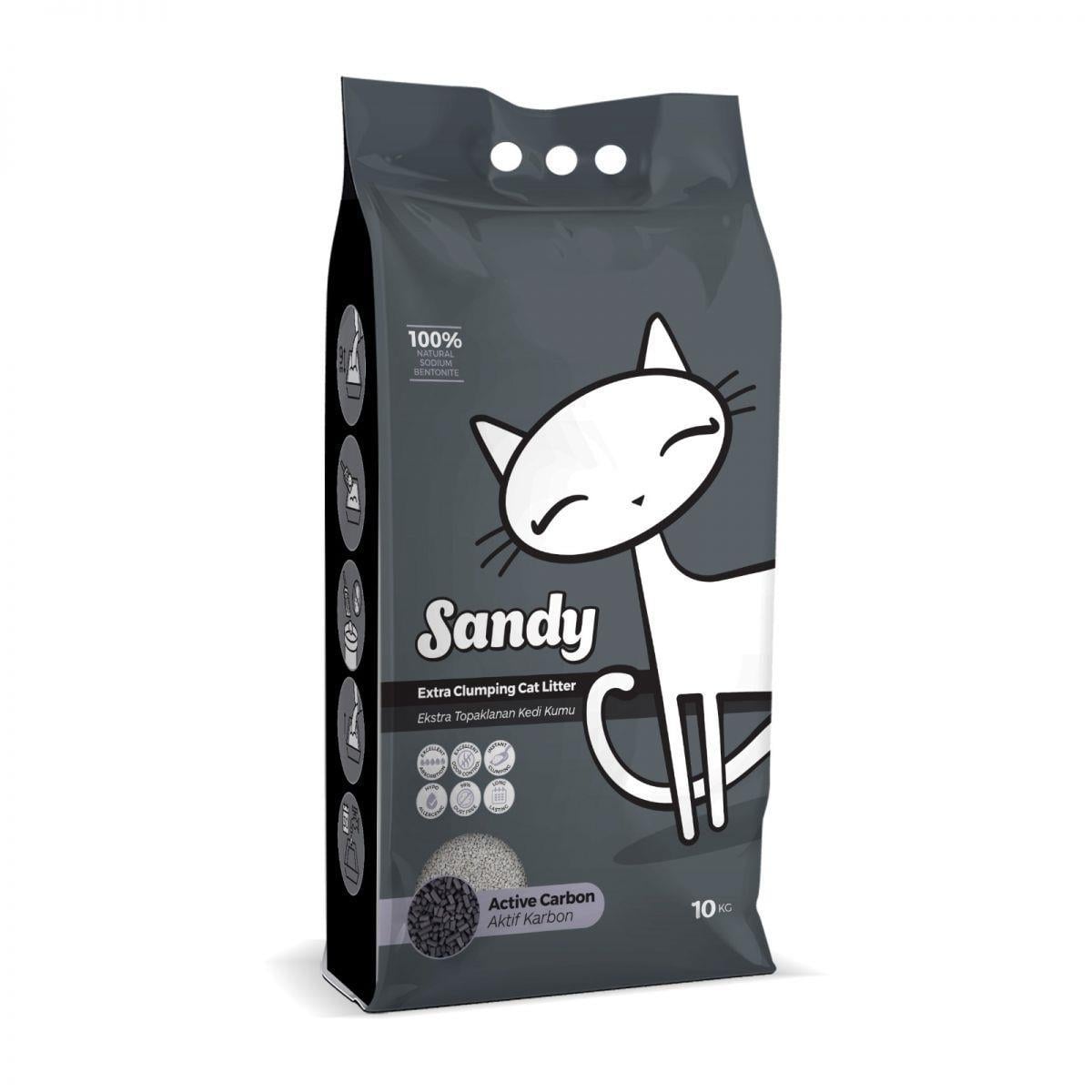 Sandy Active Carbon Kedi Kumu 10 Kg