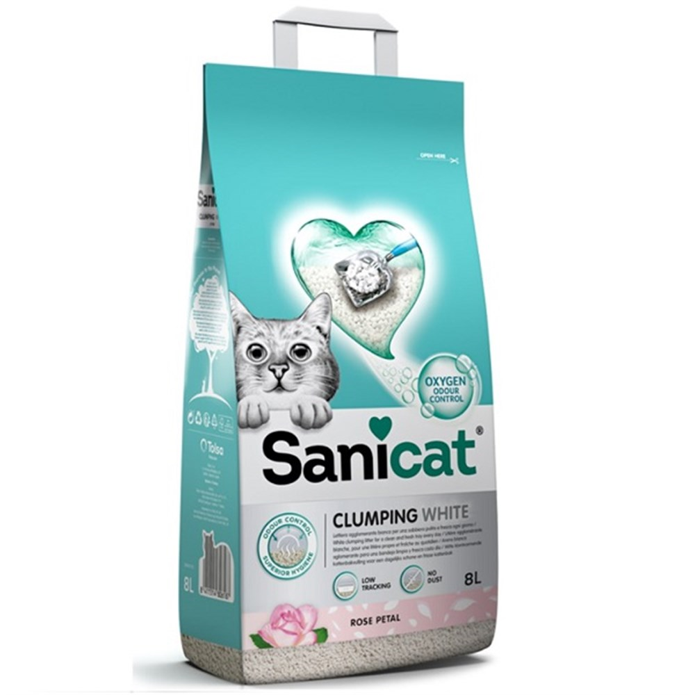 Sanicat Clumping White Rose Gül Kokulu Kedi Kumu 8 Lt