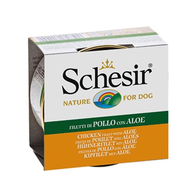 Schesir Jelly Tavuk Fileto ve Aloe Vera Jöle İçinde Yetişkin Köpek Konservesi 150 Gr