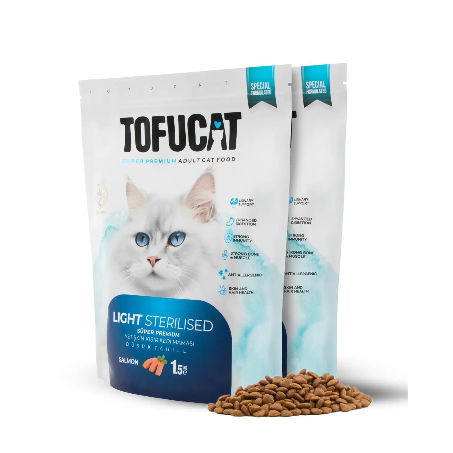 Tofucat Super Premium Sterilised Somonlu Kısır Kedi Maması - Antialerjenik ve Düşük Tahıllı 3 Kg
