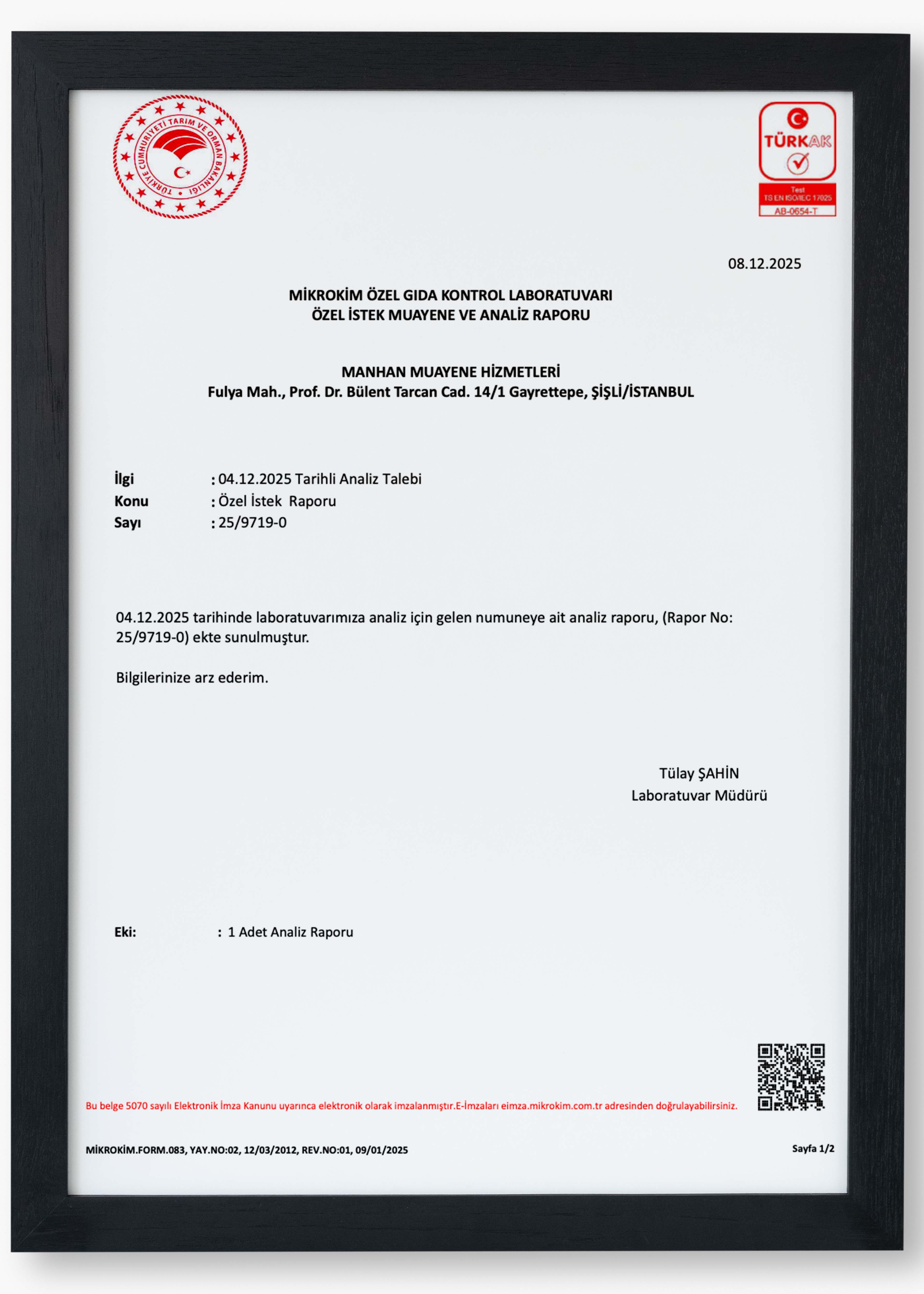Beef Microbiological Analysis Result, December 2025