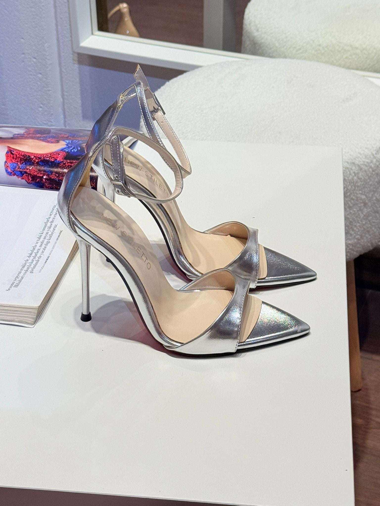 Beyonce Gümüş Mat 12 cm Sandalet 