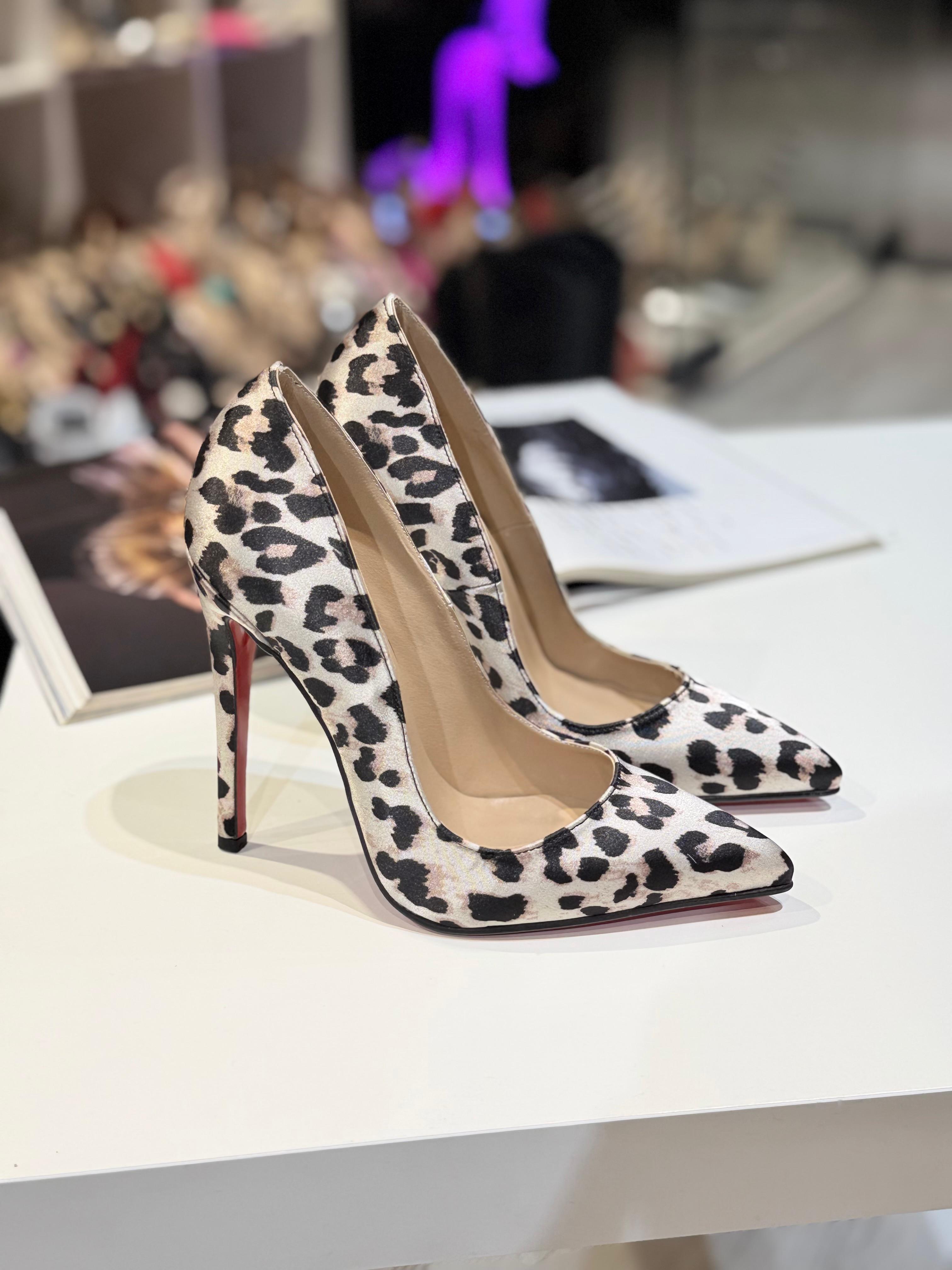Fierce Leopar Saten 12 cm Stiletto