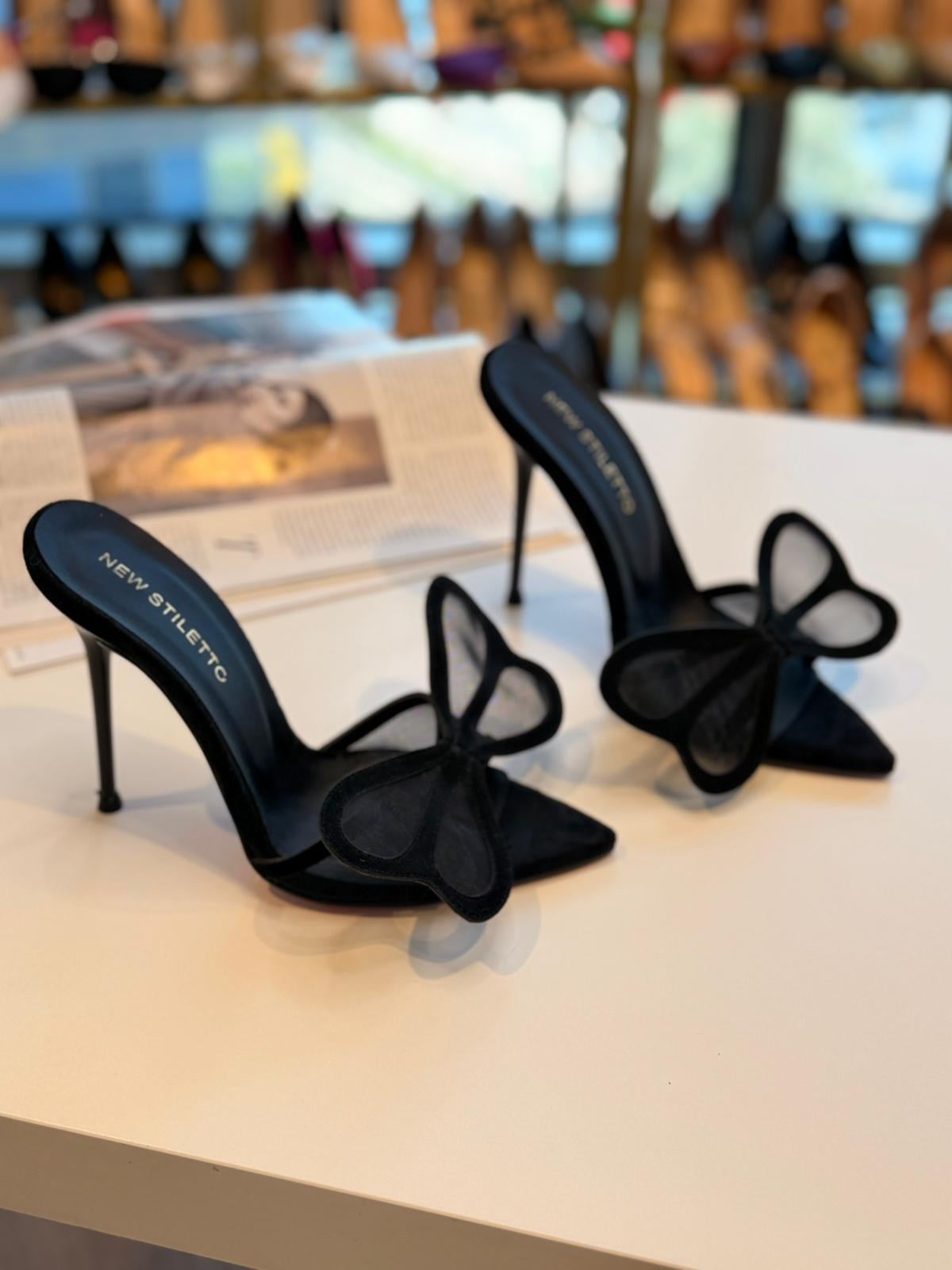 Fiona Siyah Süet 12 cm Terlik 