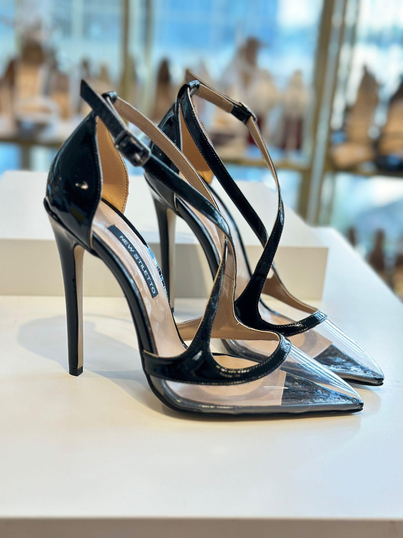 Glenn Siyah Rugan 12 cm Stiletto