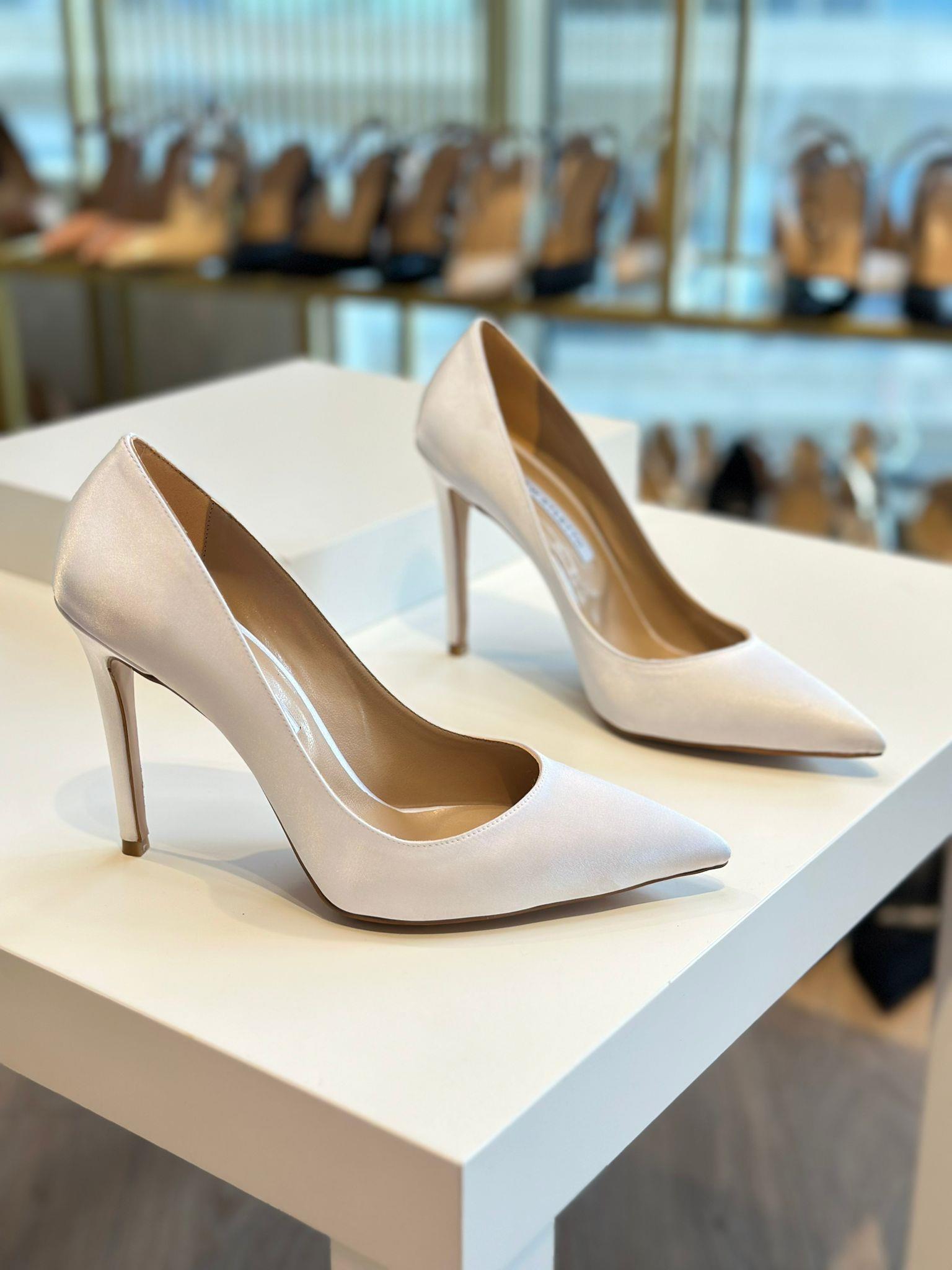 Julue Beyaz Saten 10 cm Stiletto