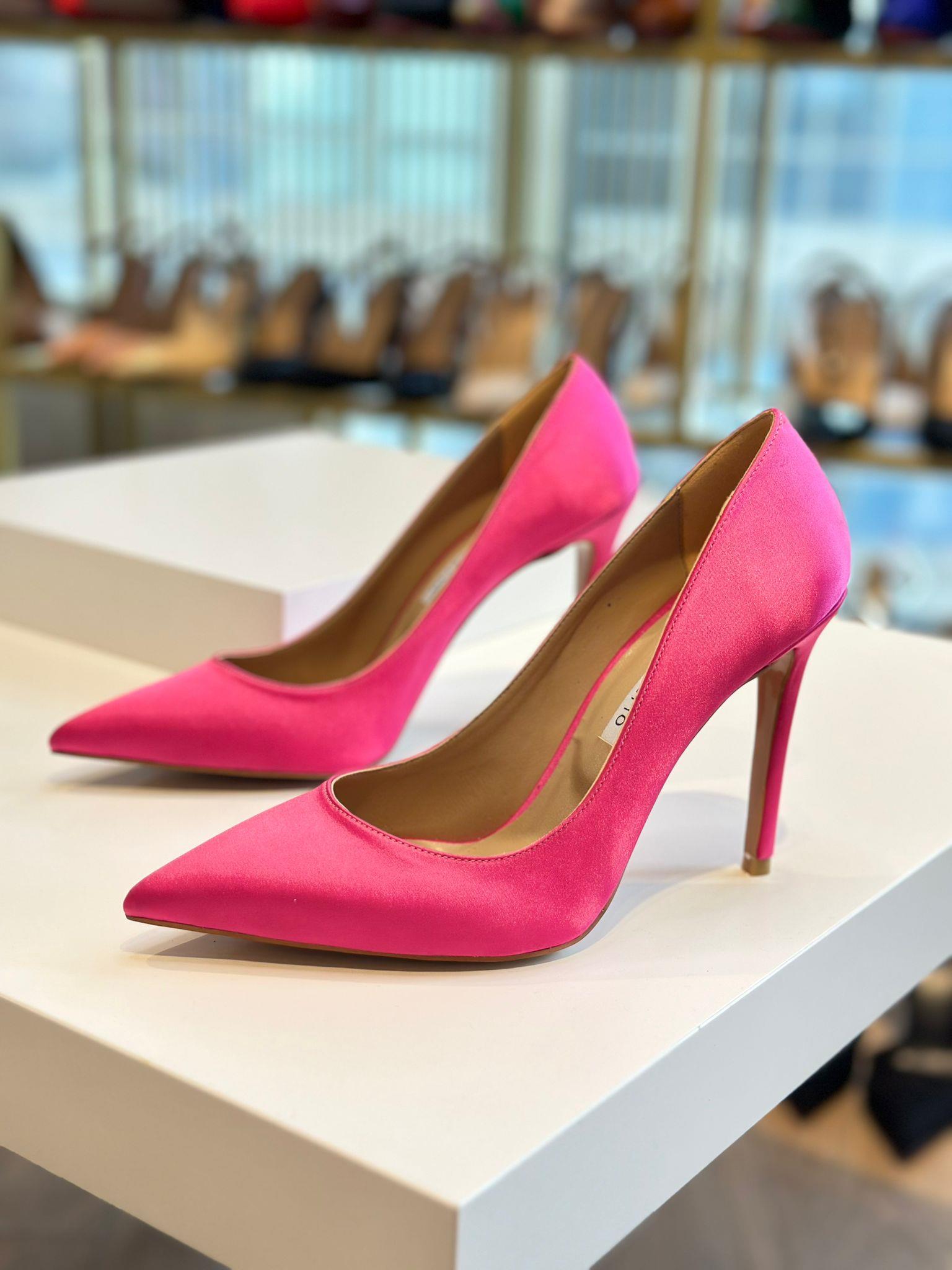 Julue Fuşya Saten 10 cm Stiletto