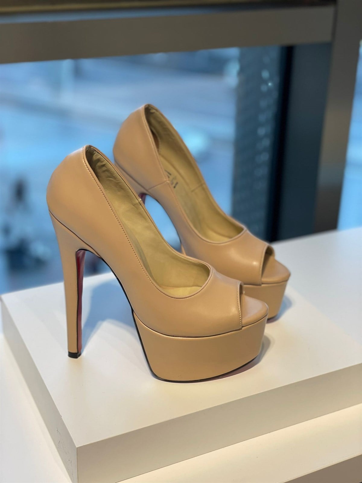 Lea Nude Mat 15 cm Platform Topuklu Ayakkabı